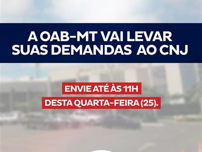 Foto da Notícia: Advocacia deve apresentar manifestações para inspeção do CNJ até quarta-feira